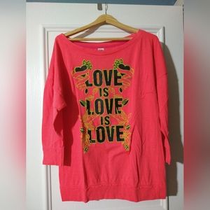 ZumbaWear Love Is Love is Love lightweight Instructor sweatshirt